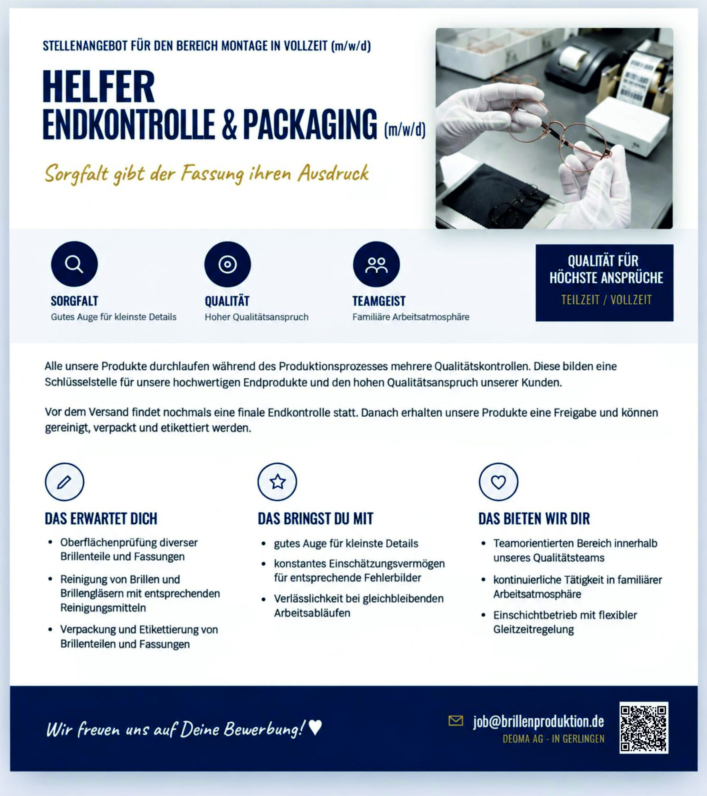 Helfer Endkontrolle & Packaging